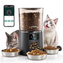 Alimentador automático para gatos Vacqueen para 3 gatos 6L/6000ml WiFi preto