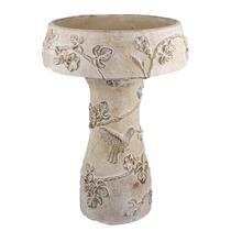 Alimentador de banho para pássaros Benzara Menon White Terracotta 51cm