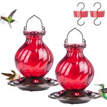 Alimentador de beija-flores Auslar Glass 750 ml vermelho, pacote com 2 Alimentador de beija-flores Auslar Glass 750 ml vermelho, pacote com 2