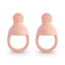 Alimentador de Comida Fresca mushie Silicone para Bebés 6 Meses+ Cor Blush