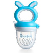 Alimentador de Frutas para Bebê BunnyLuxe em Silicone para Alívio da Dentição Azul