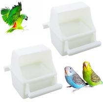 Alimentador de pássaros DQITJ No Mess Cage Hanging, copo de comida e água x2