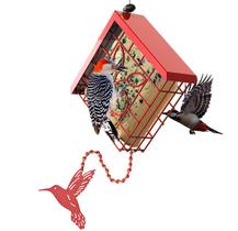 Alimentador de pássaros Seet FlowaFoli Metal para pendurar ao ar livre em vermelho Alimentador de pássaros Seet FlowaFoli Metal para pendurar ao ar livre em vermelho