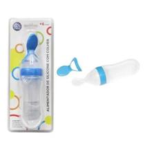 Alimentador De Silicone Com Colher Azul - Pais E Filhos Alimentador De Silicone Com Colher Azul - Pais E Filhos