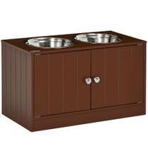 Alimentador Elevado para Cães PawHut com Tigelas e Armazenamento de 44L