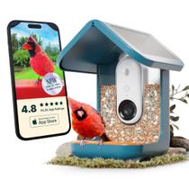 Alimentador inteligente de pássaros Bird Buddy Pro Solar com câmera azul