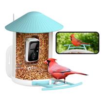 Alimentador inteligente de pássaros NETVUE com câmera 1080P, sem fio, 1,5L Alimentador inteligente de pássaros NETVUE com câmera 1080P, sem fio, 1,5L
