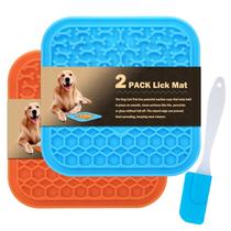 Alimentador lento Lick Mat MooonGem para cães e gatos, pacote com 2