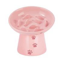 Alimentador lento para gatos Y YHY 15 cm de cerâmica anti-vômito rosa Alimentador lento para gatos Y YHY 15 cm de cerâmica anti-vômito rosa