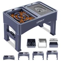 Alimentador para animais de estimação Alimentador lento ajustável elevado UPSKY 3 em 1