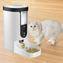 Alimentador Pet Robotizado Comedouro Inteligente 4L APP Câmera Alto Falante Temporizador Cachorro Gato