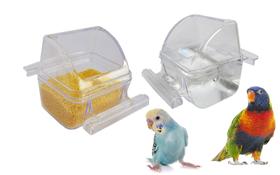 Alimentadores de pássaros ORIBUKI No Mess for Cage Parakeet Food, pacote com 2
