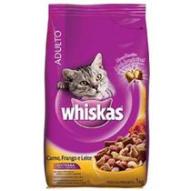 Alimento para Gato Whiskas Carne, Frango e Leite Pacote 1 kg