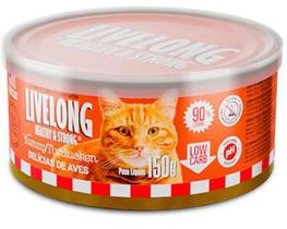 Alimento úmido Livelong para Gatos - Delícias de Aves 150g