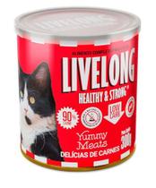 Alimento úmido Livelong para Gatos - Delícias de Carne 300g