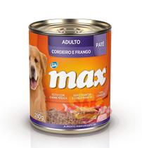 Alimento Úmido Max Lata Para Cães Adultos Cordeiro E Frango