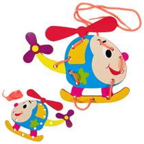 Alinhavo Educativo Brinquedo De Madeira Infantil Helicóptero