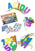 Alinhavo Vogais + Alinhavo Números + Jogo Alfabeto Imagens - Criativa Educativos