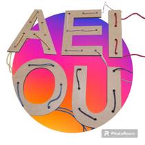 Alinhavo Vogais, Brinquedo Pedagógico, Coordenação Motora Fina Alinhavo Vogais, Brinquedo Pedagógico, Coordenação Motora Fina