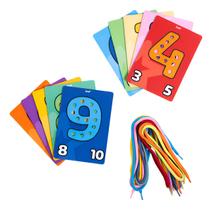 Alinhavos Números Brinquedo Educativo Cartão Infantil 20 Pç