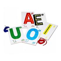 Alinhavos Vogais em Madeira com 5 Peças Alinhavos Vogais em Madeira com 5 Peças