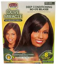 Alisador de Cabello African Pride Olive Miracle Sin Lejía Paquete de 8