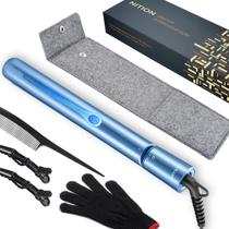 Alisador de cabelo Flat Iron NITION Ceramic Tourmaline 2 em 1