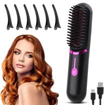 Alisador de cabelo sem fio Equivira com carregamento USB e clipes