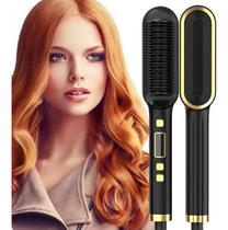 Alisador de cabelo termostático pente elétrico alisamento escova display lcd controle temperatura Alisador de cabelo termostático pente elétrico alisamento escova display lcd controle temperatura