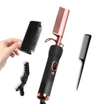 Alisador Hot Comb e modelador de cabelo 2 em 1, tente mais tarde