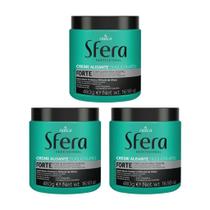 Alisante Para Cabelo Sfera 480G Forte - Kit Com 3Un