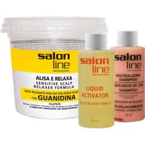 Alisante s line guanidina pote super para cabelos grossos 215g Alisante s line guanidina pote super para cabelos grossos 215g