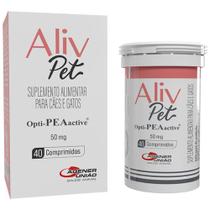 Aliv Pet 50 mg Suplemento Alimentar para Cães e Gatos 40 comprimidos