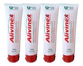 Alivinex Sebo De Carneiro Gel De Massagem 150g Kit Com 4