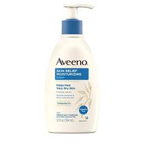 Alívio da pele de Aveeno 24 horas Loção Hidratante para Pele Sensível com Manteiga de Karité Natural & Complexo de Aveia Tripla, Loção Terapêutica Não Percented para Extra Dry, Itchy Skin, 12 fl. oz