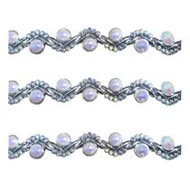 Aljofre flor c/strass 16mm em abs cor prata metro Aljofre flor c/strass 16mm em abs cor prata metro