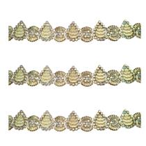 Aljofre ondulada c/strass 23mm em abs cor dourado metro