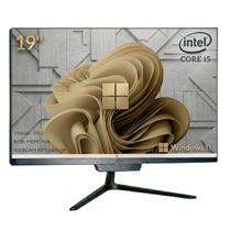 All In One Computador Intel Core I5 8gb Ram Ssd 256gb Win11 Monitor Tela 19 Pol Wifi Bluetooth Webcam Design Slim Preto Home Office Trabalho e Estudos