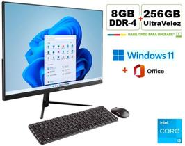 AllinOne ULTRA 23.8Pol Intel Core i3, Windows11 + PacoteOffice, 8GB + 256GB NVMe.UltraVeloz