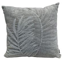 Alm boulce cinza 52x52 bordado rami folhas cinza Alm boulce cinza 52x52 bordado rami folhas cinza