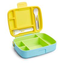 Almoço Bento Box Munchkin para crianças com utensílios verdes para maiores de 18 meses