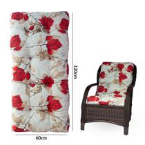 Almofada 120x60 Para Cadeiras de Bambu Vime - Botão Vermelho