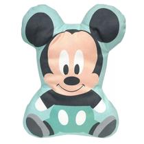 Almofada 2d Recém Nascido Bebe Infantil Macio Mickey Disney Azul Baby Go - 03721