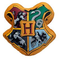 Almofada 3D Harry Potter Casas Hogwarts Aveludada Oficial - Zona Criativa