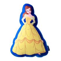 Almofada 3D Princesa Bela Aveludada 41x28cm Oficial Disney A Bela E A Fera - Zona Criativa