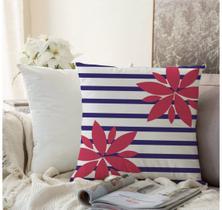 Almofada Algodão Estampada Cecile 40x40cm Azul