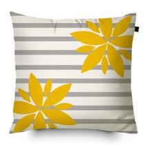 Almofada Algodão Estampada Cecile 40x40cm Cinza