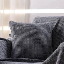 Almofada Algodão Hebrom Cinza/Preta 40x40cm