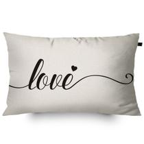 Almofada Algodão Retangular Estampada 30x50cm Love Almofada Algodão Retangular Estampada 30x50cm Love