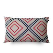 Almofada Algodão Retangular Estampada Arad 30x50cm Azul/Vermelho